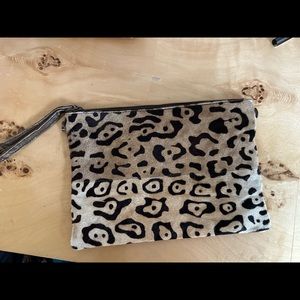 Leopard print clutch / wristlet